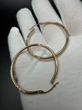 40mm x 2mm 14K Yellow Gold Fancy Hoops 2.62g