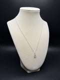 14k White Gold 1ct VS/VVS Lab Diamond Solitaire Pendant with Diamond Bail .8g