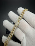 8mm Moissanite Cuban Bracelet, 5.5ctw D VVS1, GRA Certified, Gold Over 925 Silver, 9" (25.9g)