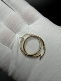 25mm x 2mm 14K Yellow Gold Hoops 1.6g