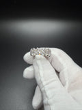Size 10 Silver 1.5ctw VS/VVS Lab Diamond Cuban Ring 8.5mm 6.0g