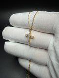 18" Gold over Silver Chain 3/4" .5ctw Lab Diamond Cross 1.9g