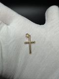 1" 14K Yellow Gold Round Cross 4mm Bail 0.84g