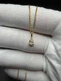 18" Gold over Silver Chain .5ctw Pear Lab Diamond Solitaire 1.5g