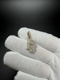 1.25" 10k Yellow Gold 3/4ctw VS/VVS Lab Diamond Hamsa 6.4mm Bail 2.9g