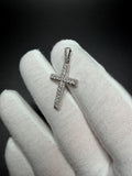 1.25" Silver Latin Cross Pendant 2/3ctw VS/VVS Lab Diamond 3.5mm Bail 1.9g