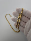 22 inch 5mm Cuban link chain in 14K yellow gold, 42.25g, view 4 - Ott Family Jewelry
