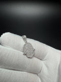 1.25" Silver Hamsa Pendant 2/3ctw VS/VVS Lab Diamond 4.2mm Bail 2.1g