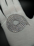 22" 44ctw Moissanite Silver Tennis Chain 4mm 38.0g