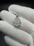 1" 10K Yellow Gold Hamsa 1/2ctw Natural Diamond Pendant 5.2mm Bail 2.3g