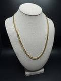 22 inch 5mm semi-solid Cuban link chain in 14K yellow gold, 18.03g, view 4 - Ott Family Jewelry