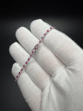 7" 2.2mm lab diamond and ruby alternating tennis bracelet, 1.50ctw, 925 silver, 5.0g – Ott Family Jewelry (4)