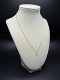 18" Gold over Silver Chain 1/4ctw Pear Lab Diamond Solitaire Pendant 1.3g