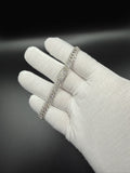 8" Silver Cuban 6ctw VS/VVS Lab Diamonds 8mm 21.3g