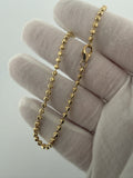 9" 14K Yellow Gold Rounded Cut Moon Bead 3mm 6.25g