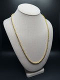 24" 14k Yellow Gold Dia Cut Moon Bead Chain 3.5mm 23.7g