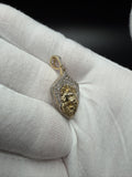 1.5" 10K Yellow Gold Lion 1ctw Natural Diamond Pendant 5.5mm Bail 3.71g