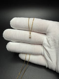 18" Gold over Silver Chain 1/4ctw Oval Lab Diamond Solitaire Pendant 1.4g