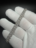 8" Silver 6.5ctw VS/VVS Lab Diamond Cuban Link 8mm 21g