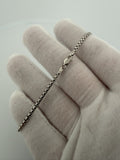 7.5" 14K White Gold Rounded Box 2.5mm 3.0g