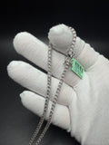 22" Silver 1ctw Natural Diamond Tennis Chain 3mm 28.3g