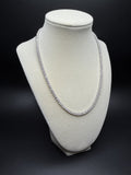 18" Silver 11ctw Moissanite Tennis Chain 3mm 21.5g