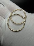 35mm 14K Yellow Gold Fancy Thin Hoops 1.7g
