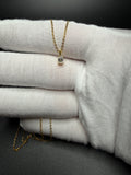 18" Gold over Silver Chain 1/4ctw Emerald Lab Diamond Solitaire Pendant 1.4g