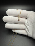 18" Gold over Silver Chain 1/4ctw Round Lab Diamond Solitaire Pendant 1.5g