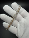 8" Gold over Silver 6ctw VS/VVS Lab Diamond Cuban Bracelet 8mm 19.2g