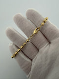 8" 14K Yellow Gold Diamond Cut Moon Bead 5mm 12.9g