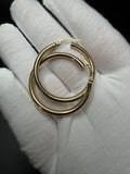 14K Yellow Gold 35mm x 3mm Hoops 2.72g
