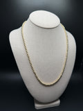 22" 10K Yellow Gold Diamond Cut Moon Bead Chain 4mm 11.0g