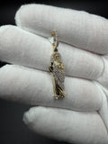 1.5" 10K St. Jude 1/3ctw Natural Diamond Pendant 5mm Bail 2.5g