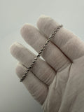 7.5 inch 3mm rope bracelet in 14K white gold, 5.9g, view 4 - Ott Family Jewelry