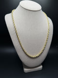 24" 14K Yellow Gold Rope 5mm 11.64g