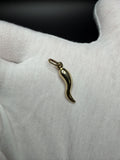 1" 14K Yellow Gold Italian Horn 3.5mm Bail .64g