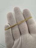 7" 10K Yellow Gold Cuban Bracelet 3mm 4.72g