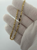 8" 14K Yellow Gold Rope Bracelet 3mm 6.24g