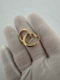 20mm x 3mm 14K Yellow Gold Hoops 1.9g