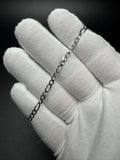 7.5" 14K White Gold Figaro 3mm 2.62g