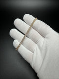 7.25" Gold over Silver .75ctw Natural Diamond Tennis Bracelet 3mm 10.9g