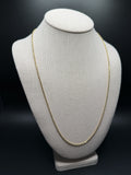 24" 14K Yellow Gold Diamond Cut Moon Bead 2mm 7.2g