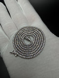 24" Silver 2mm 22ctw Moissanite Tennis Chain 22.0g