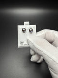 10k Yellow Gold 8mm Black Freshwater Pearl Studs 1.9g
