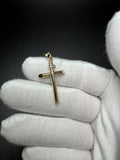 1.5" 14K yellow gold round cross pendant, 1.35g – Ott Family Jewelry (4)
