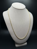 24" 14K Yellow Gold Rope Chain 3mm 18.5g