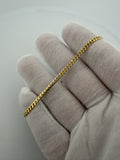 7.25" 14K Yellow Gold Cuban Bracelet 3mm 5.51g