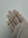 7" 10K Yellow Gold Diamond Cut Moon Bead 3mm 3.22g