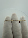 6" 14K Yellow Gold Rolo Link Baby ID Bracelet with Red Clovers 2mm 1.6g